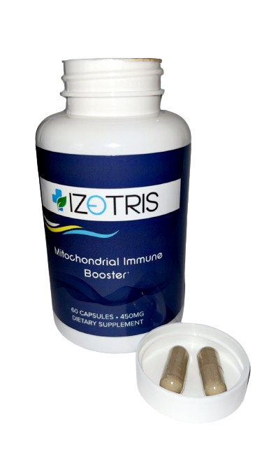 A bottle of izotris with two pills in it.